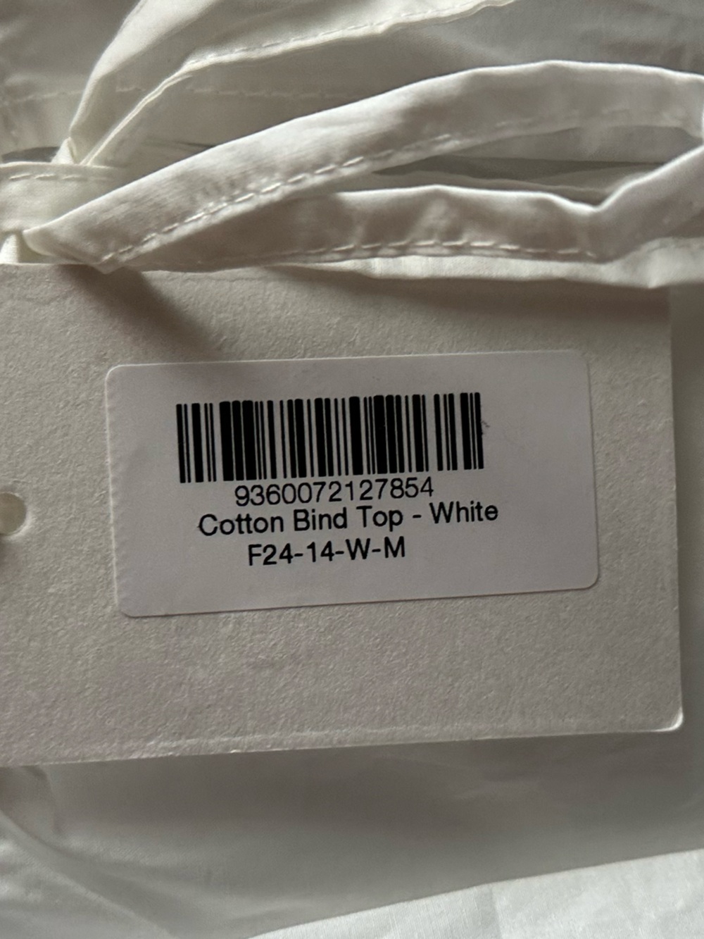 DEIJI STUDIOS White Cotton Tank Top Blouse with Front Tie - Picture 7 of 7